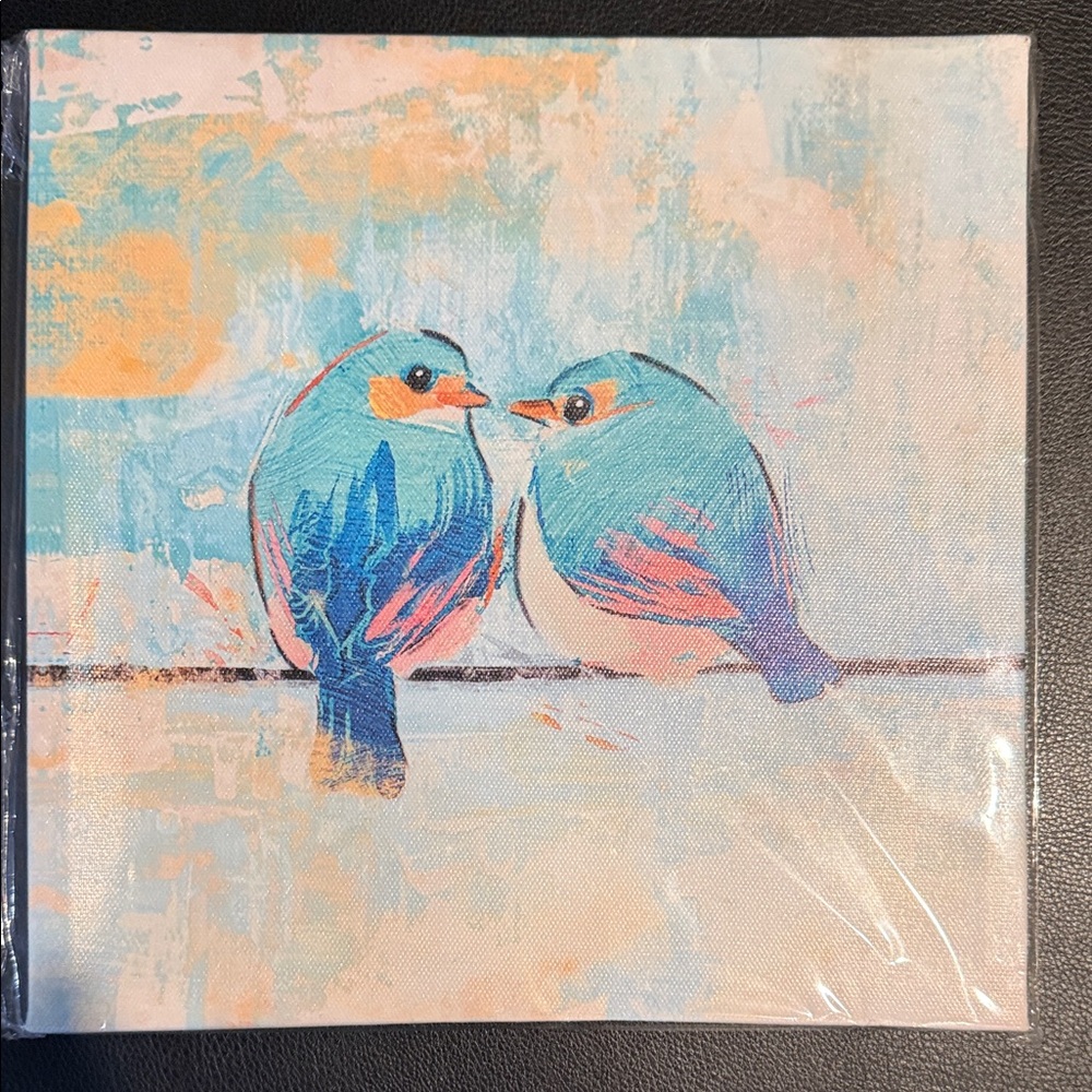 Love Birds Mini Canvas Wall Art - 8.5” x 8.75” approx